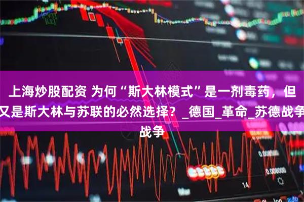 上海炒股配资 为何“斯大林模式”是一剂毒药，但又是斯大林与苏联的必然选择？_德国_革命_苏德战争