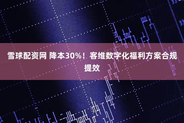 雪球配资网 降本30%！客维数字化福利方案合规提效